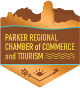 The badge logo for parker regional chamber of commerce and tourism