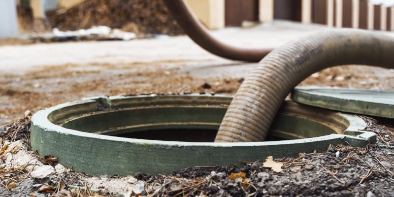 Pumping out sewage from a septic tank